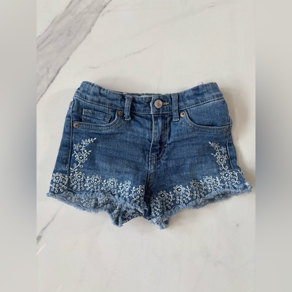 Levi's Other - Levi's Blue Jean Shorts with White Embroidery